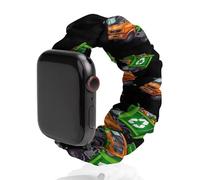Garbage Truck Replacement Watchband Cute Printed Watch Strap Elastic Solo Loop Bands Compatible for Apple Watch 42mm/44mm