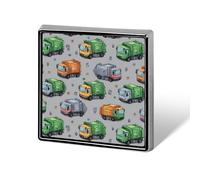 Garbage Truck Trash Square Badge Metal Lapel Pins Custom Brooches for Clothing Decoration