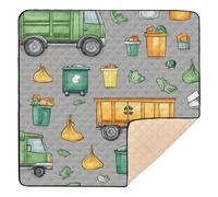 Garbage Trucks Street Cleaning Trucks Trash Bins 1_1 Soft Padded Baby Gym & Activity Mat for Floor Comfortable Padded Baby Mat for Babies Infants Toddlers, 50'' x 50''