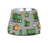 Garbage Trucks Street Cleaning Trucks Trash Bins Bowl for Dogs with Stand Stainless Steel Pets Water Bowl for Small Pet Whisker Friendly