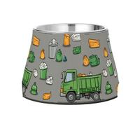 Garbage Trucks Street Cleaning Trucks Trash Bins Dogs Food Bowl with Stand Stainless Steel Cat Feeding Bowls for Dogs Cats Rabbits Birds Whisker Relief