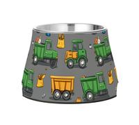Garbage Trucks Street Cleaning Trucks Trash Bins Raised Pets Water Bowl with Stand Stainless Steel Cats Food Dish for Slow Feed Dogs Whisker Fatigue