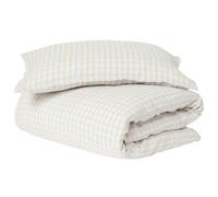 Garbo & Friends - Gingham Sky Blue Muslin Bed Set Junior, 100x130 + 35x55 cm - Blue