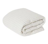 Garbo & Friends - Gingham Sky Blue Muslin Filled Blanket, 100x140 cm - Blue