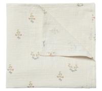 Garbo & Friends - La Fraise Muslin Swaddle Blanket, 110x110 cm - Beige