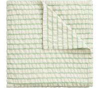 Garbo & Friends - Seersucker Swaddle Blanket 110x110 cm, Stripe Emerald - Emerald