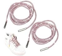 GARBODIY Rhinestone Shoe Laces - 40'' Bling Crystal Glitter Shoelaces, 1 Pairs Pink, Middle