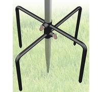 Garbuildman Pole Stabilizer Stand Base with 4 Prongs for Outdoor Bird Feeder Pole, In-Ground Support Applies to 0.31" to 0.74" Shepherds Hook, Black, 1 Pack, Measure Before Purchase