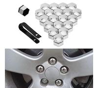 GaRcan 20pcs Car Wheel Nut Covers for Benz C180 C300 E200 E250 E350, Hexagonal Tyre Screw Hub Caps Cover Protection Anti-Theft Decorate Accessories,A/Silver-A/17mm