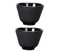 GaRcan 2pcs Lover Decorative Coffee Kitchen Asian Kungfu Handmade for Black Bowl Teacups Restaurants Kung Fu Whisky Handcraft Creative Celadon Ceramic Teaware Iron Mug Porcelai