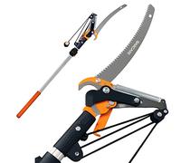 GARCARE Pole Saws for Tree Trimming, Loppers and Pole Saw 2 in 1, Lightweight Telescoping Tree Pruner with 35mm Cutting Capacity, Adjustable Length 1.4-2.1m, Carbon Steel Blade