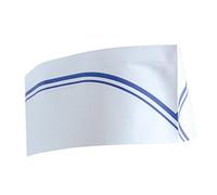 Garcia de Pou Pillbox Chef's Hat Blue Stripes in Box, 28 cm Diameter, Paper, White, 28 x 30 x 30 cm