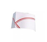 Garcia de Pou Pillbox Chef's Hat Red Stripes in Box, 28 cm Diameter, Paper, White, 28 x 30 x 30 cm
