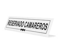 Garcia de Pou Table Sign Reservado Camareros, 26 x 5+5 cm