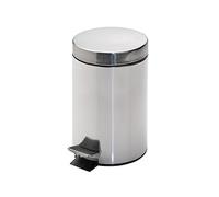 Garcia of Pou 162.28 Cube Pedal with Receptacle On The Inside, 3 Litres, Stainless Steel, 17 x 27 cm, Set of 6, Silver
