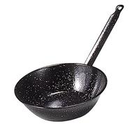 Garcima Enamelled Deep Pan with One Handle, Black, 22 cm