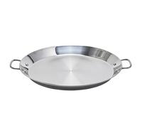 Garcima Stainless Steel 14-inch Flat Bottom Paella Pan, 36cm|for use on Smoothtop and Induction Stoves|Made in Spain