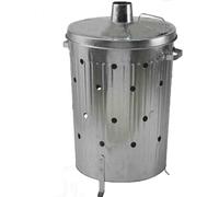 GARD N TOOL 60 Litre 60L Large Galvanised Metal Incinerator Recycle Garden Rubbish Fire Burning Bin Leaves Wood Burner