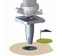 GARD & ROCK - Stand for cantilever parasol, removable and in aluminium - Suitable for any type of ground - To be inserted into the anchoring base - Mount your parasol safely and without obstruction