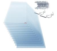 GARDEBRUK® 14x Polycarbonate Twin Wall Sheets | 50 Glazing Clips | 4mm | 10.25² | Double Wall Panels | 121x60.5cm | Wall Panel for Greenhouse, Garden Shed, Bike Shed | Plastic Sheeting Roofing Sheets