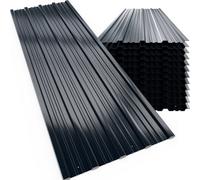 Trapezoidal sheet metal set of 24 anthracite 129x46cm pre-drilled 14m²