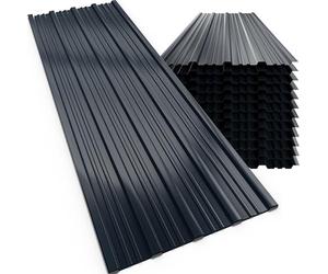 GARDEBRUK® 28x Corrugated Metal Roofing Sheets, Anthracite Grey, 110x46cm | Garden Shed, Metal Sheds, Plastic Sheds & Greenhouse 7m² Galvanised Roof Panels for Outdoor Storage, Bin Store & Bike Shed