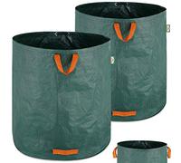 Gardebruk 2x Garden Waste Bag 500L Heavy Duty Handles Sack Gardening Durable Reusable Green Folding Lightweight Water Resistant
