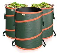 GARDEBRUK® 3x 85L Pop Up Garden Waste Bags, Heavy Duty Sacks, Green | 85L Reusable Pop-Up Bags With Carrying Handles, Use With Heavy Duty Bin Bags & Refuse Sacks For Garden Leaves & Rubbish