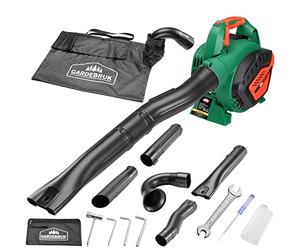 GARDEBRUK® 4-in-1 Petrol Leaf Blower & Garden Vacuum Shredder Tool | Air Blower, Garden Hoover & Lawn Vacuum Cleaner With 45L Bag, Heavy Duty Power Tools For Lawn & Patio Cleaning