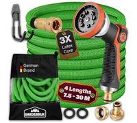 GARDEBRUK® Garden Hose Pipe | Expandable Garden Hose Flexible Hosepipe with Hose Pipe Spray Gun & Connector for Jet Wash, Car Cleaning, Pressure Washers, Patio Cleaner & Garden Tools | 30m | Green