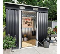 Gardebruk Garden Shed, 6X4', 2M², Outdoor Storage, Pent Roof, Sliding Door, 200X125X185Cm, Anthracite