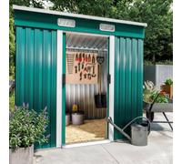 Gardebruk Garden Shed, 6X4', 2M², Outdoor Storage, Pent Roof, Sliding Door, 200X125X185Cm, Green