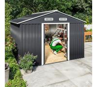 Gardebruk Garden Shed, 8X10', 8M², Outdoor Storage, Apex Roof, Sliding Door, 315X260X180Cm, Anthracite