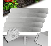 GARDEBRUK® Metal Garden Edging 5m, Flexible Lawn Border, Silver | 100x18cm Galvanised Steel Flower Bed Edging Strips. Heavy Duty Metal Lawn Edging for Grass, Garden Borders & Paths