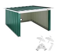 Robot Mower Garage Green Metal with Monopitch Roof