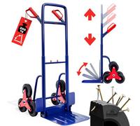 Gardebruk Stair Climbing Sack Truck, 200Kg Capacity, 6 Wheels, Height Adjustable, Telescopic Handle, Foldable Hand Truck, Blue