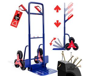 Gardebruk Stair Climbing Sack Truck, 200Kg Capacity, 6 Wheels, Height Adjustable, Telescopic Handle, Foldable Hand Truck, Blue