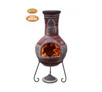 Gardeco Azteca X-Large Mexican Chimenea In Red And Grey