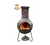 Gardeco Boudicca Extra-Large Mexican Chimenea, Inc Stand & Lid