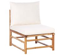 Beliani Garden 1-Seat Section CERRETO Bamboo Wood Off-White, White