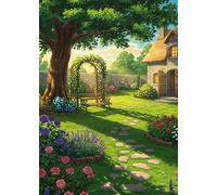 Garden 1500 Piece Jigsaw Puzzles for Adults, Colourful, Challenging & Brainteasing Adult puzzles 1500 Pieces Yard Flower, Fun jigsaws for The Whole Family 34x22 inch