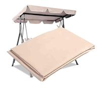 Garden 2 & 3 Seater Sizes Swing Seat Chair Replacement Canopy Roof Cover Waterproof/Uv Resistant Waterproof Outdoor Swing Roof Spare Cover,Beige,195X125cm(77x49'')