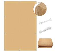 Garden 2.4 x 5m - Breathable & Water-Resistant Balcony Sunshade Netting with 1 x 5m Ropes for Outdoor Use Khaki Color - Perfect for Patio & Terrace Protection