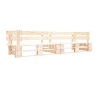 Garden 2-Seater Pallet Sofa Natural Wood Berkfield Home Brown One Size