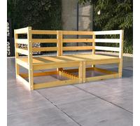 Garden 2-Seater Sofa Solid Pinewood Brown 70x70x67 cm Modular Corner Compact Set