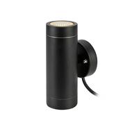 Garden 24V Cylinder LED Outdoor Up & Down Wall Light - Black