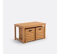 Garden Acacia Bench and Storage Chests Acacia
