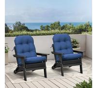 Garden Adirondack Chair Cushions 2 Pack,Outdoor Chair Cushions,Navy Blue | 118×50×11cm Outdoor Replacement Cushion with Non-slip Ties,Waterproof Seat Cushions with High Backs for Rocking Chair