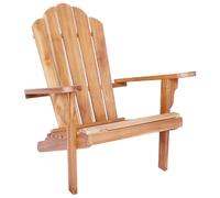 Garden Adirondack Chair Natural Solid Teak Wood Outdoor Wooden Chair vidaXL