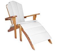 Garden Adirondack Chair with Footrest Natural Solid Teak Wood Armchair vidaXL